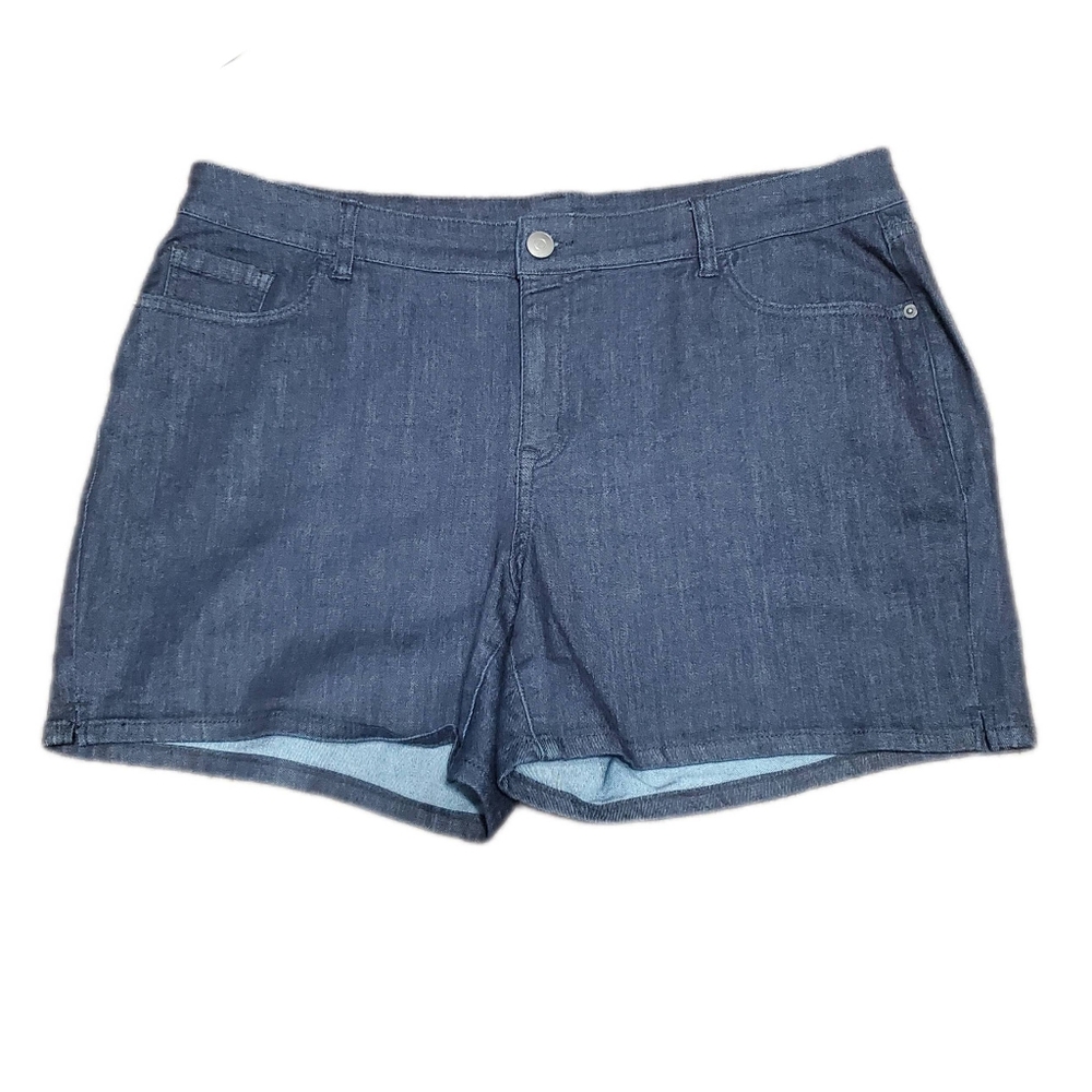 2/$30 Lane Bryant Zenezia Women's Flat Front Denim Shorts Size 16